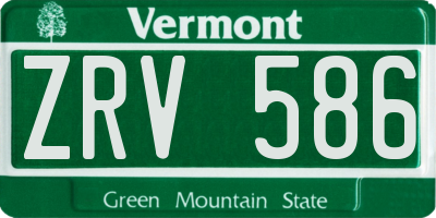 VT license plate ZRV586