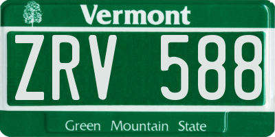 VT license plate ZRV588
