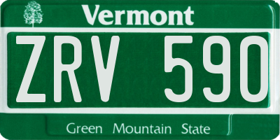 VT license plate ZRV590