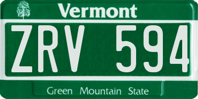 VT license plate ZRV594