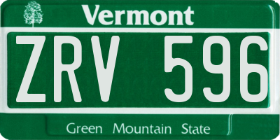 VT license plate ZRV596