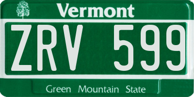 VT license plate ZRV599
