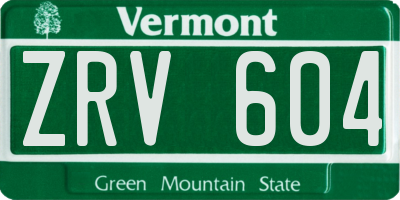 VT license plate ZRV604