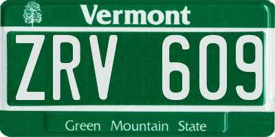 VT license plate ZRV609