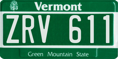 VT license plate ZRV611
