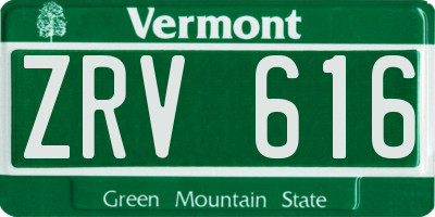 VT license plate ZRV616