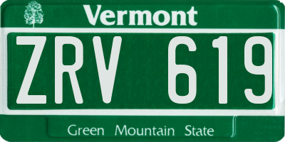 VT license plate ZRV619