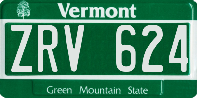 VT license plate ZRV624