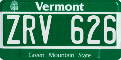 VT license plate ZRV626