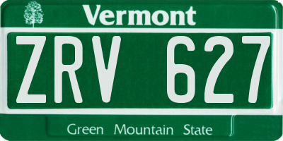VT license plate ZRV627