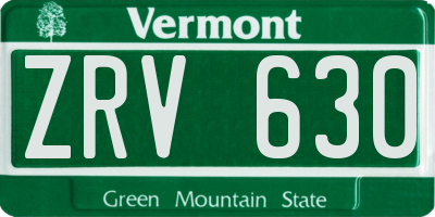 VT license plate ZRV630