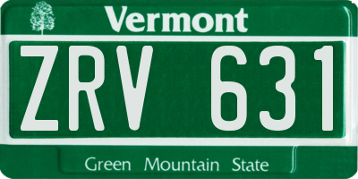 VT license plate ZRV631