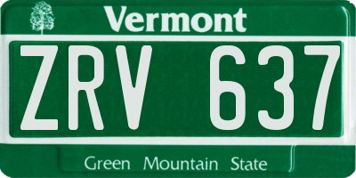 VT license plate ZRV637