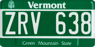 VT license plate ZRV638