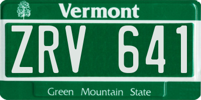 VT license plate ZRV641