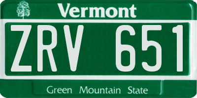 VT license plate ZRV651