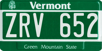 VT license plate ZRV652