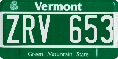 VT license plate ZRV653