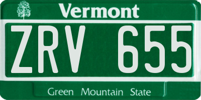 VT license plate ZRV655