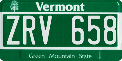 VT license plate ZRV658