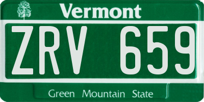 VT license plate ZRV659