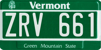 VT license plate ZRV661