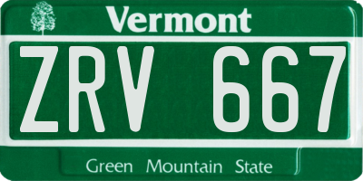 VT license plate ZRV667