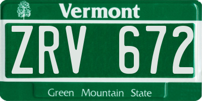 VT license plate ZRV672