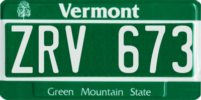 VT license plate ZRV673