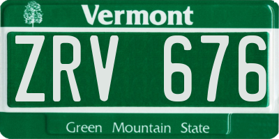 VT license plate ZRV676
