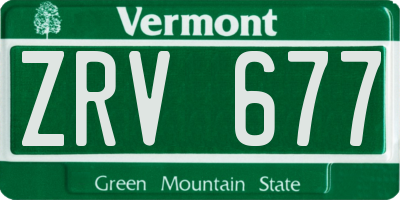 VT license plate ZRV677