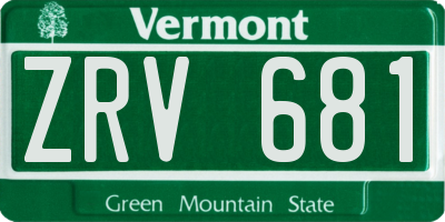 VT license plate ZRV681