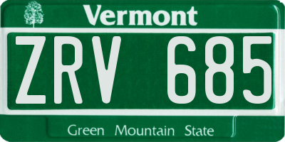 VT license plate ZRV685
