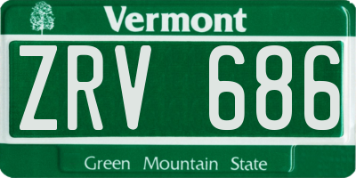 VT license plate ZRV686
