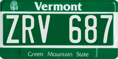 VT license plate ZRV687
