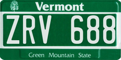 VT license plate ZRV688