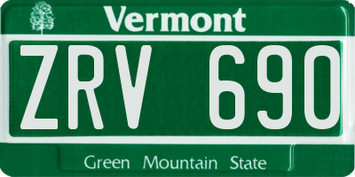 VT license plate ZRV690