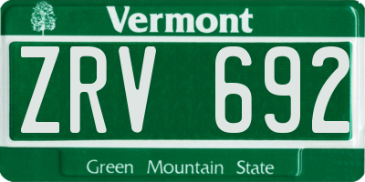 VT license plate ZRV692