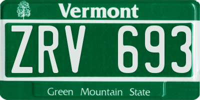 VT license plate ZRV693
