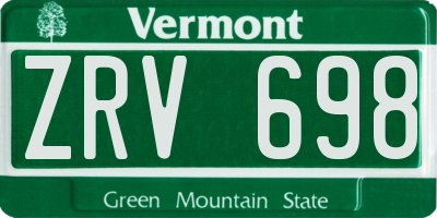 VT license plate ZRV698