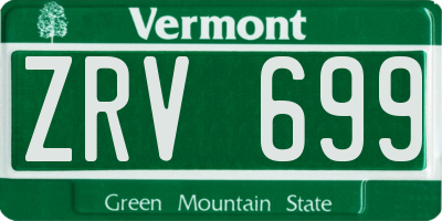 VT license plate ZRV699