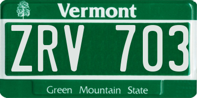 VT license plate ZRV703