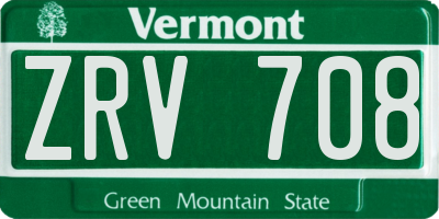VT license plate ZRV708