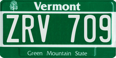 VT license plate ZRV709