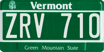 VT license plate ZRV710