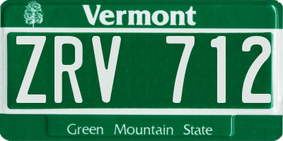 VT license plate ZRV712
