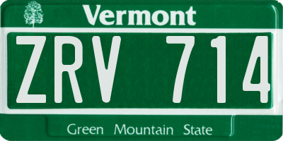 VT license plate ZRV714