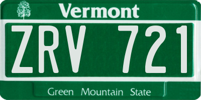 VT license plate ZRV721