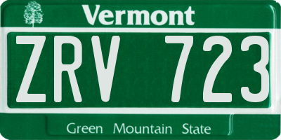 VT license plate ZRV723