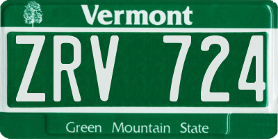 VT license plate ZRV724